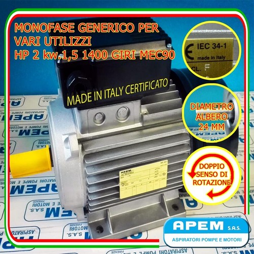 Motore elettrico betoniera 2hp - motore,
