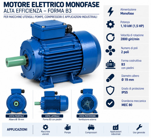 Motore elettrico monofase - elettrico,